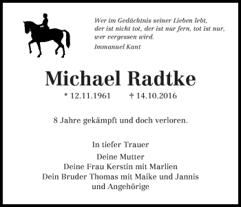 Traueranzeigen Von Michael Radtke Trauer Gedenken