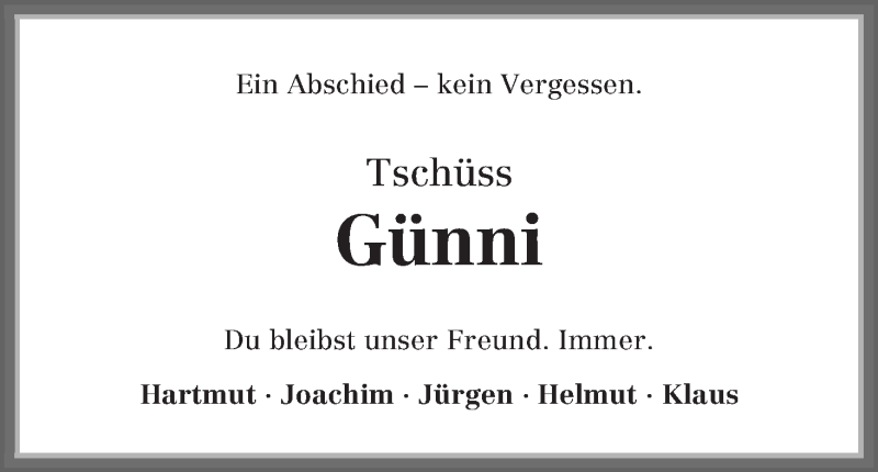 Traueranzeige von Günter Meyer von WESER-KURIER