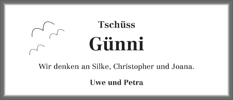 Traueranzeige von Günter Meyer von WESER-KURIER
