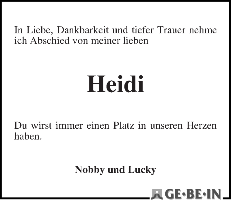 Traueranzeige von Adelheid 