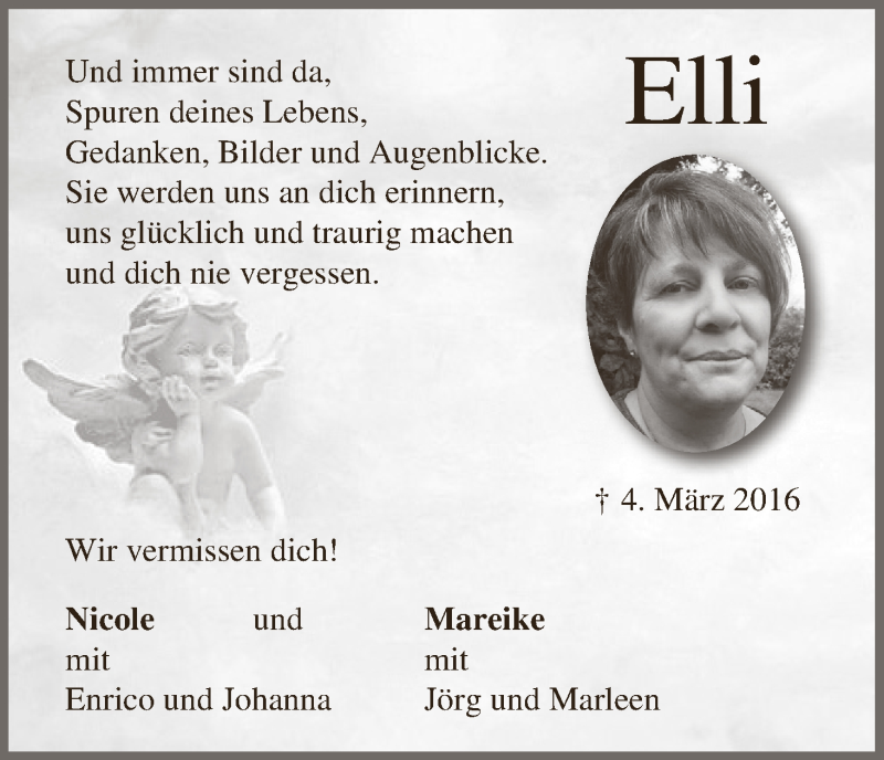 Traueranzeige von Elke Renken von Osterholzer Kreisblatt