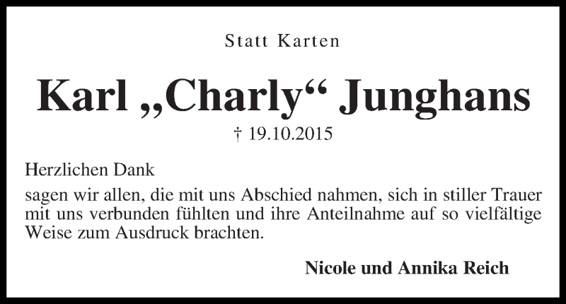 Traueranzeige von Karl 