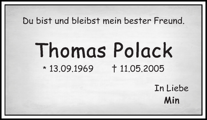 Traueranzeige von Thomas Polack von WESER-KURIER