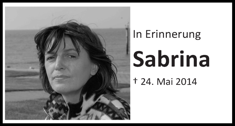  Traueranzeige für Sabrina Sonnabend vom 24.05.2016 aus WESER-KURIER
