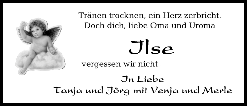 Traueranzeige von Ilse Kück von Osterholzer Kreisblatt