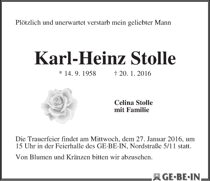 Traueranzeige von Karl-Heinz Stolle von WESER-KURIER
