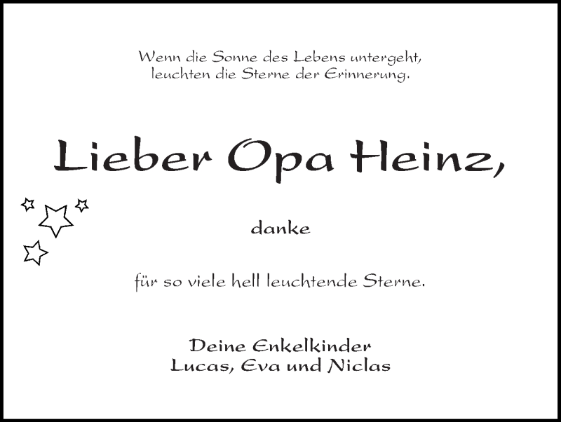 Traueranzeige von Heinz Seevers von Die Norddeutsche