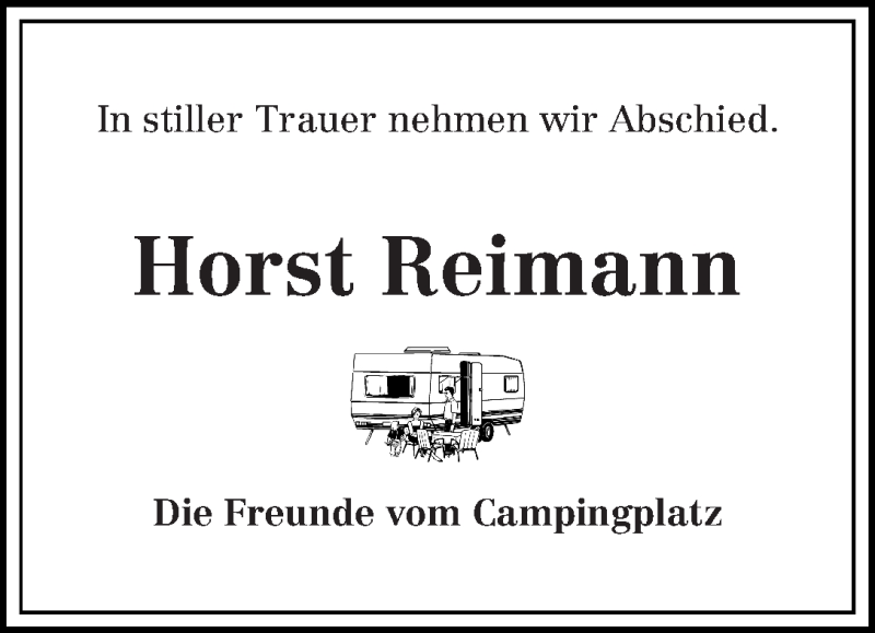 Traueranzeige von Horst Reimann von WESER-KURIER
