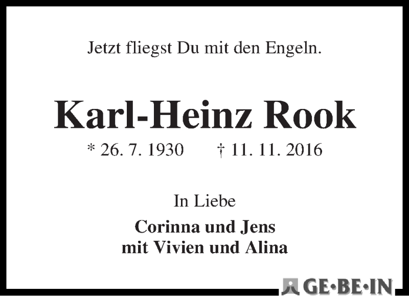 Traueranzeige von Karl-Heinz Rook von WESER-KURIER