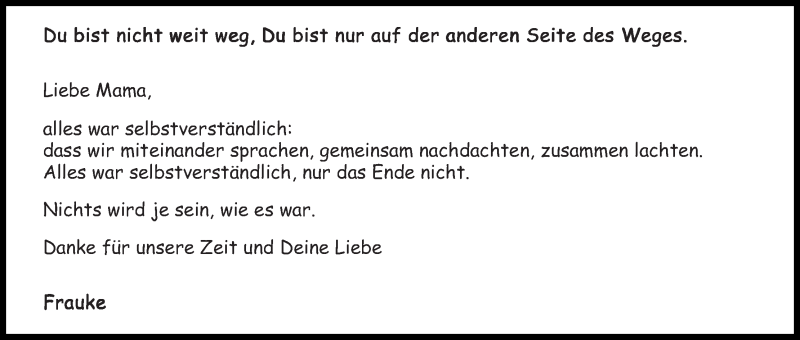 Traueranzeige von Helene (Leni) Jäger von WESER-KURIER