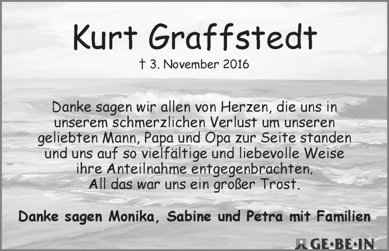 Traueranzeige von Kurt Graffstedt von WESER-KURIER