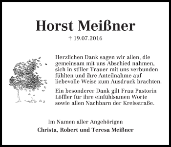 Traueranzeige von Horst Meißner