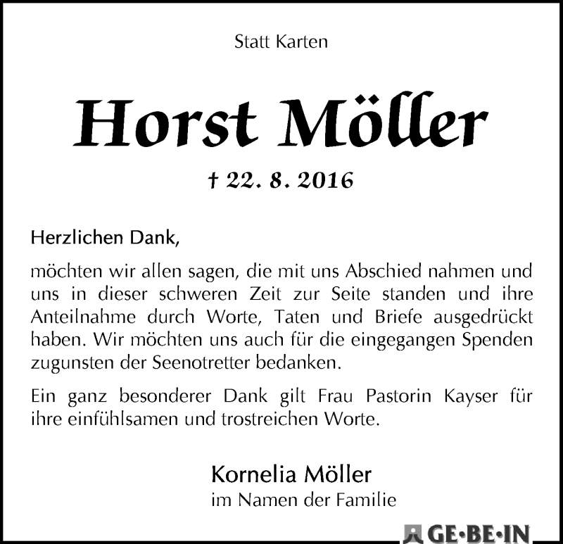 Traueranzeige von Horst Möller von WESER-KURIER