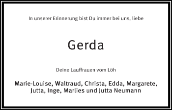 Traueranzeige von Gerda Mann