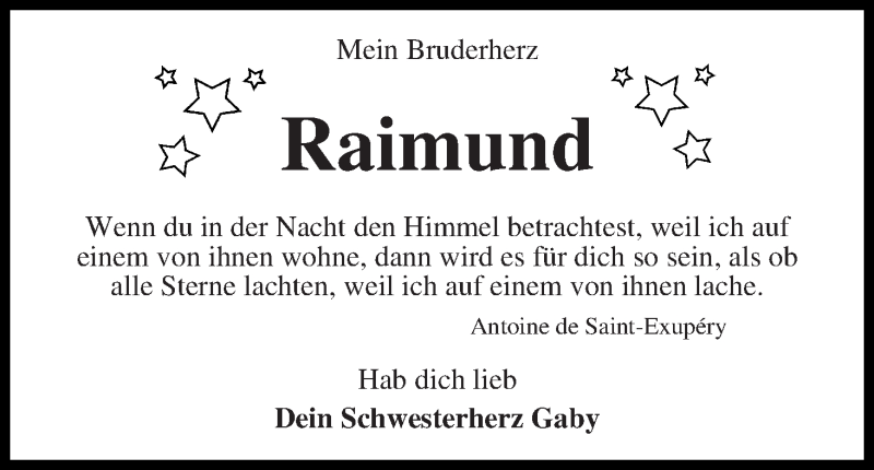  Traueranzeige für Raimund Schink vom 17.01.2018 aus WESER-KURIER