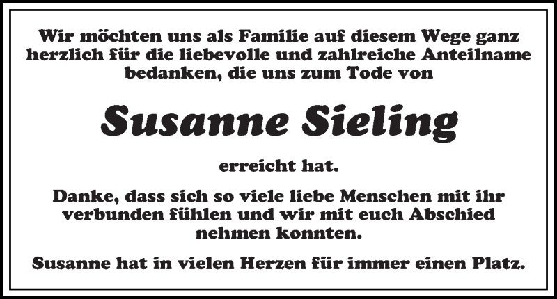  Traueranzeige für Susanne Sieling vom 15.12.2018 aus WESER-KURIER