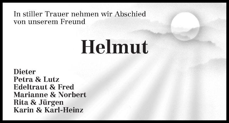 Traueranzeige von Helmut  von WESER-KURIER