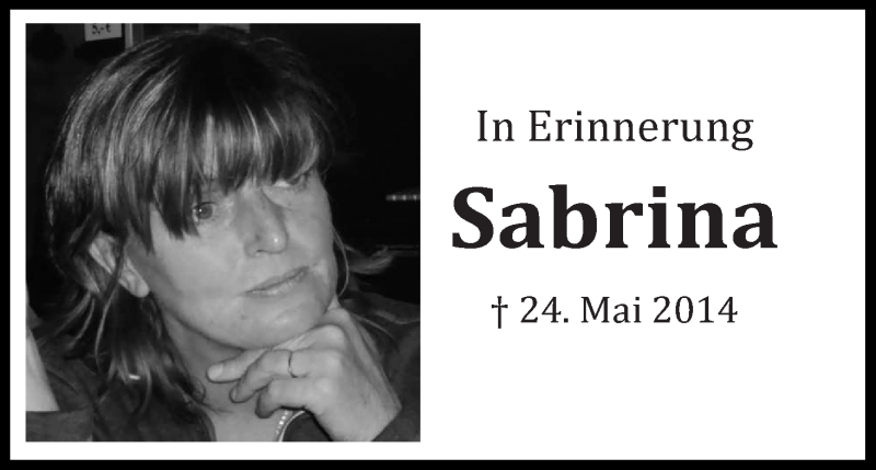  Traueranzeige für Sabrina Sonnabend vom 24.05.2018 aus WESER-KURIER