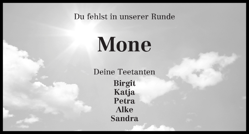  Traueranzeige für Simone Mörling vom 20.06.2018 aus Die Norddeutsche