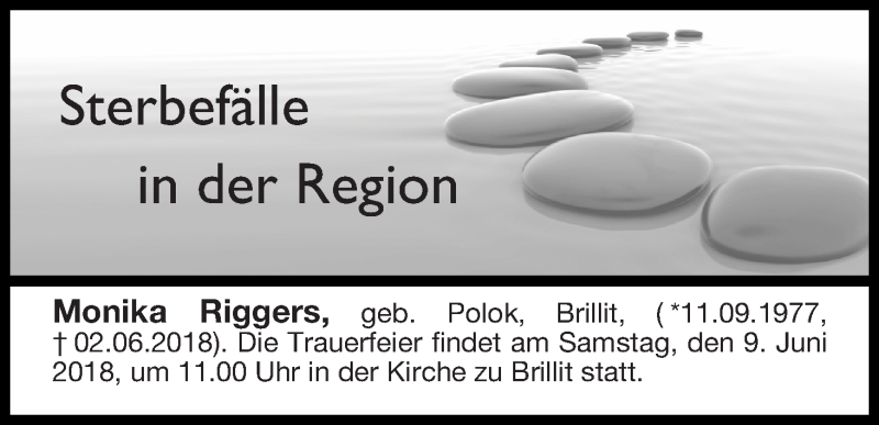 Traueranzeige von Sterbefälle in der Region Ausgabe vom 07.06.2018 von Osterholzer Kreisblatt