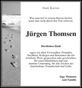 Traueranzeige von Jürgen Thomsen