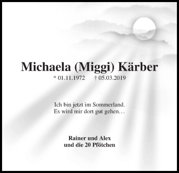 Traueranzeige von Michaela Kärber