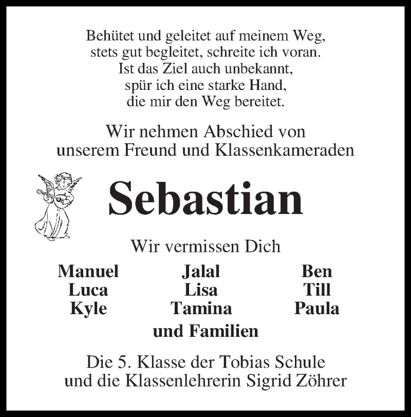  Traueranzeige für Sebastian Elsner vom 07.09.2019 aus WESER-KURIER