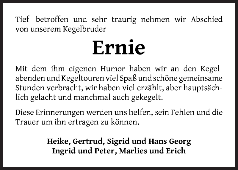  Traueranzeige für Ernst Brünjes vom 31.12.2020 aus Osterholzer Kreisblatt