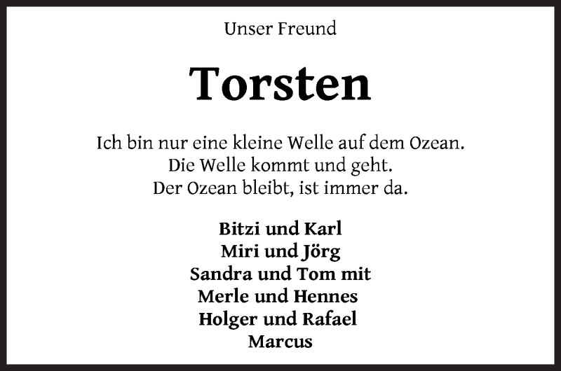  Traueranzeige für Torsten Grolik vom 12.12.2020 aus WESER-KURIER