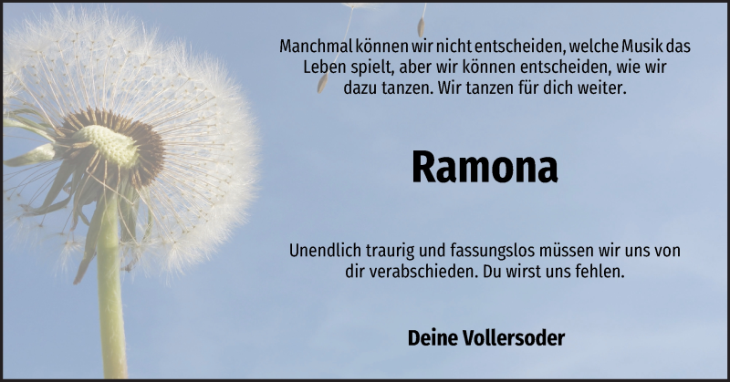  Traueranzeige für Ramona Ehlert vom 01.04.2020 aus Osterholzer Kreisblatt