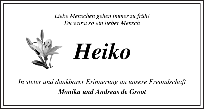  Traueranzeige für Heiko Kausch-Blecken von Schmeling vom 30.06.2020 aus Die Norddeutsche