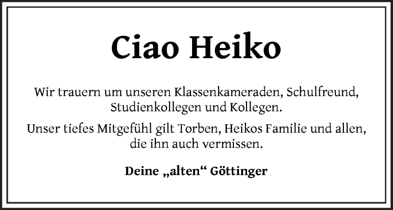  Traueranzeige für Heiko Kausch-Blecken von Schmeling vom 01.07.2020 aus Die Norddeutsche