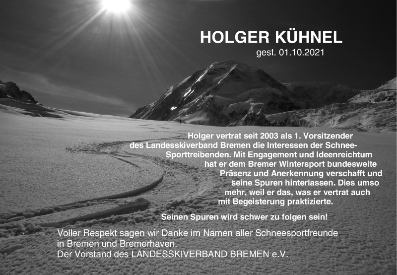 Traueranzeige von Holger Kühnel von WESER-KURIER