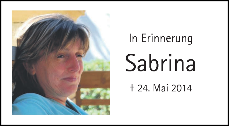  Traueranzeige für Sabrina Sonnabend vom 22.05.2021 aus WESER-KURIER