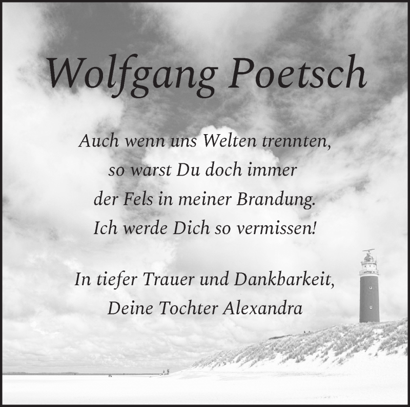 Traueranzeige von Wolfgang Poetsch von WESER-KURIER