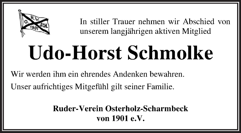 Traueranzeige für Udo-Horst Schmolke vom 23.07.2021 aus Osterholzer Kreisblatt