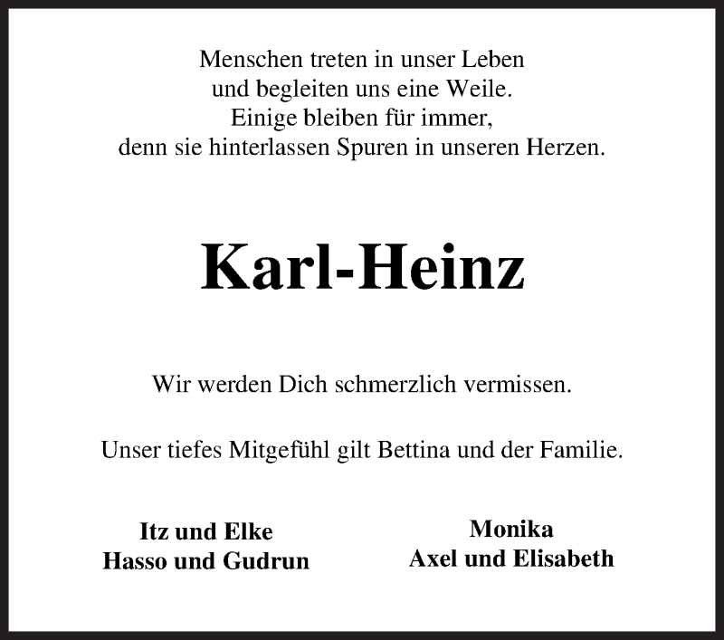 Traueranzeige für Karl-Heinz Marg vom 14.09.2021 aus 