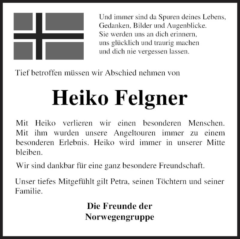  Traueranzeige für Heiko Felgner vom 18.09.2021 aus Osterholzer Kreisblatt
