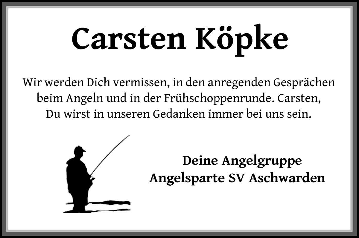  Traueranzeige für Carsten Köpke vom 03.12.2022 aus Die Norddeutsche