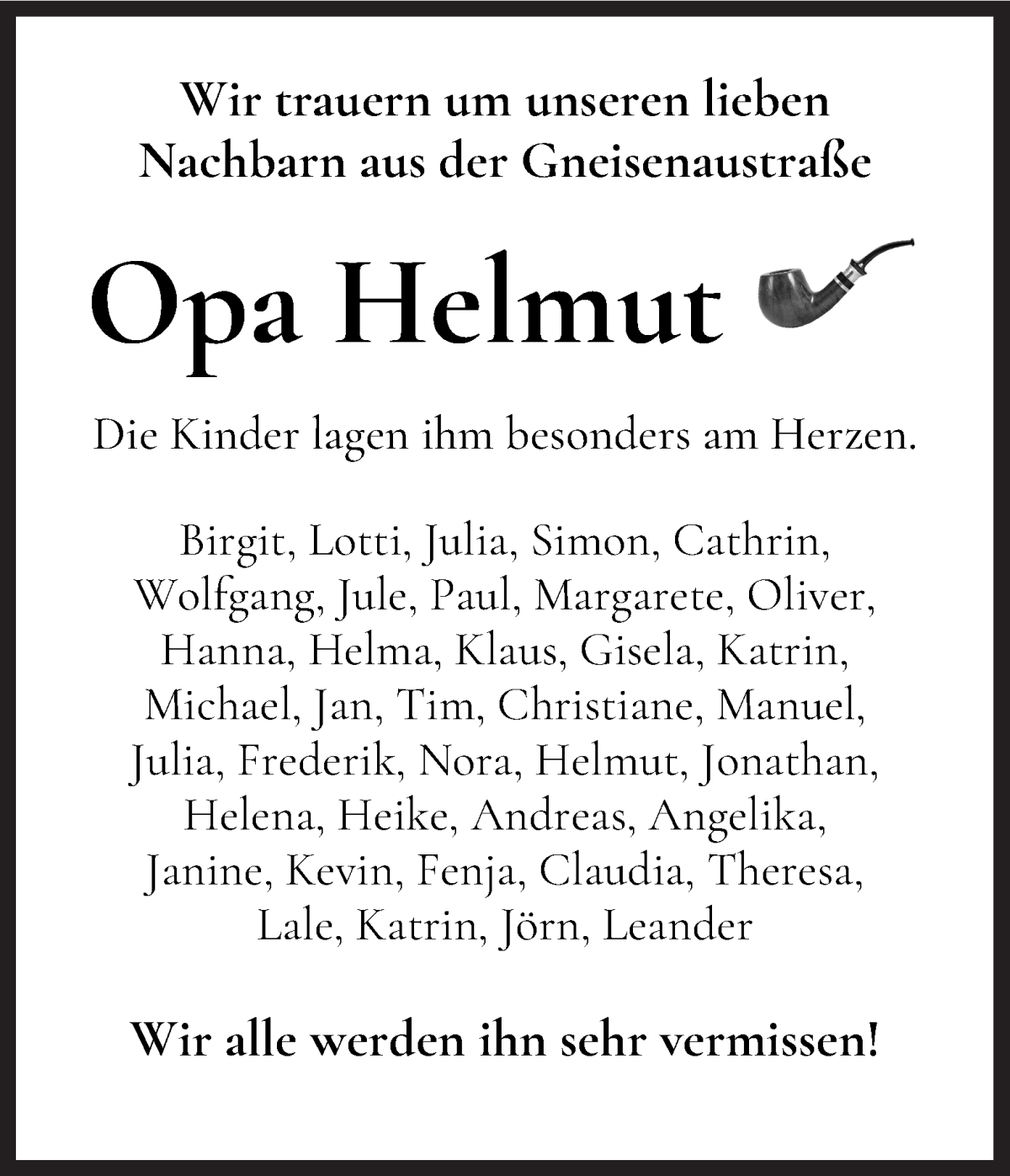 Traueranzeige von Helmut  von WESER-KURIER