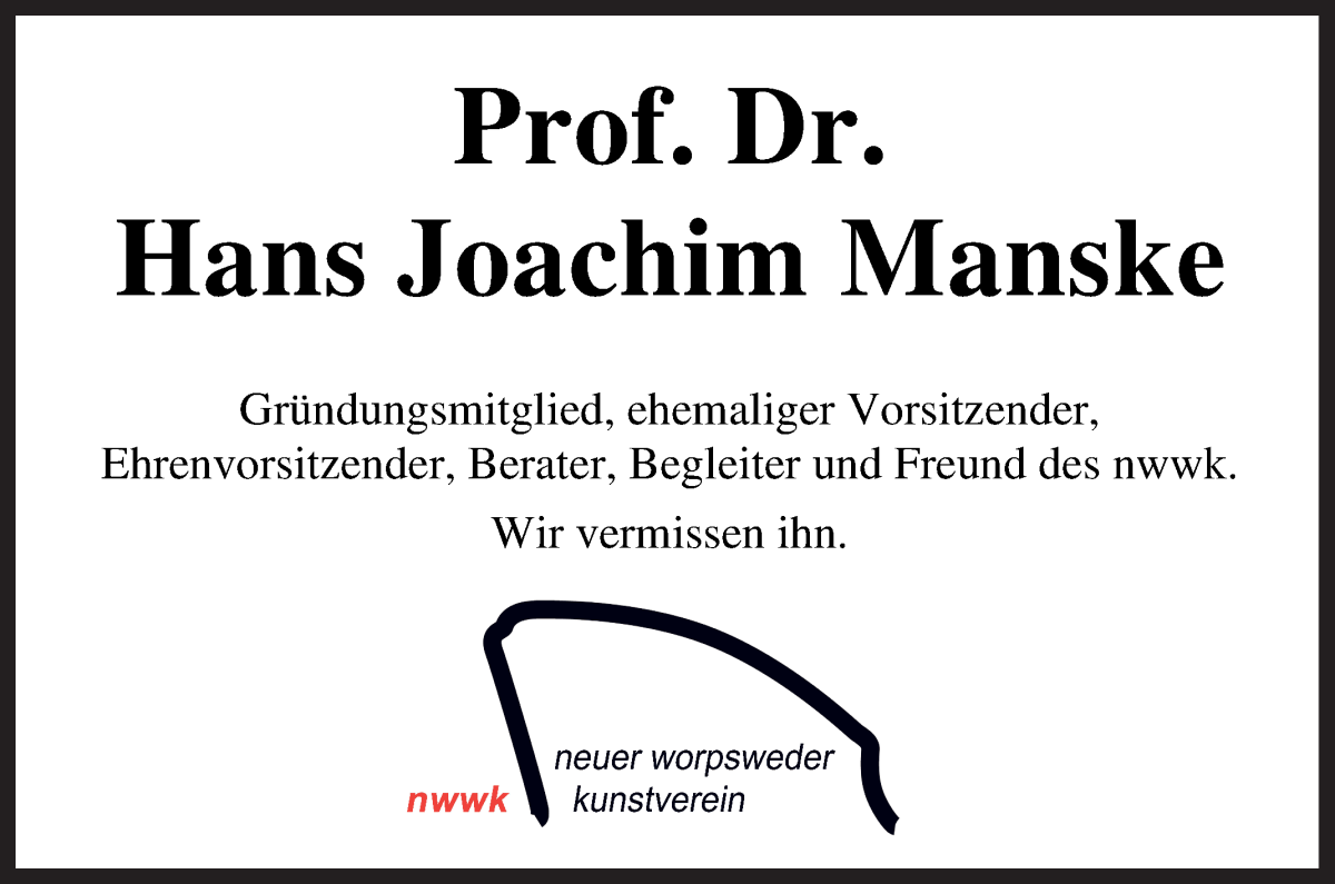 Traueranzeige von Hans Joachim Manske von Wuemme Zeitung