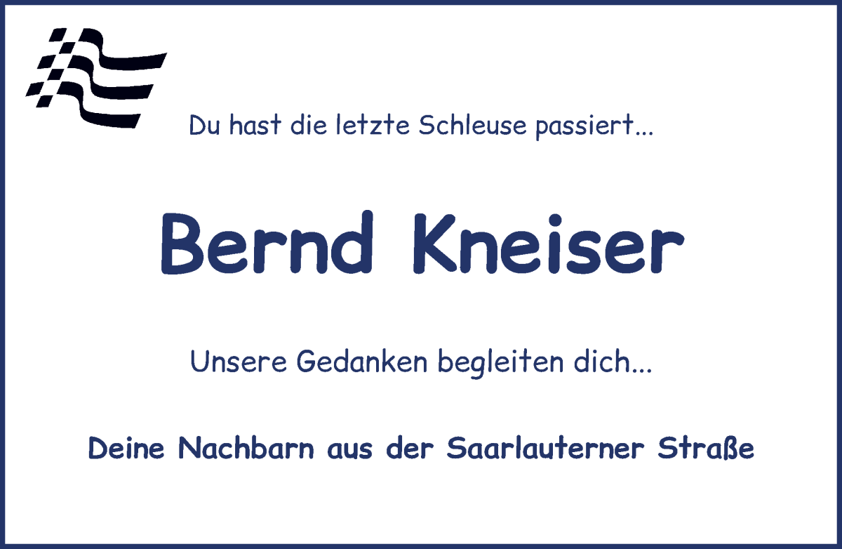 Traueranzeige von Bernd Kneiser von WESER-KURIER