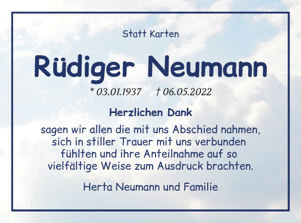 Traueranzeige von Rüdiger Neumann