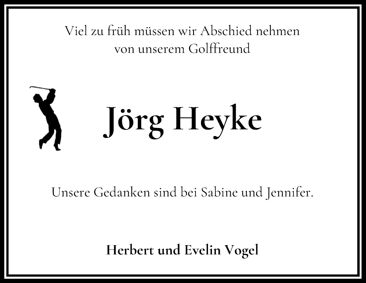  Traueranzeige für Jörg Heyke vom 07.01.2023 aus WESER-KURIER