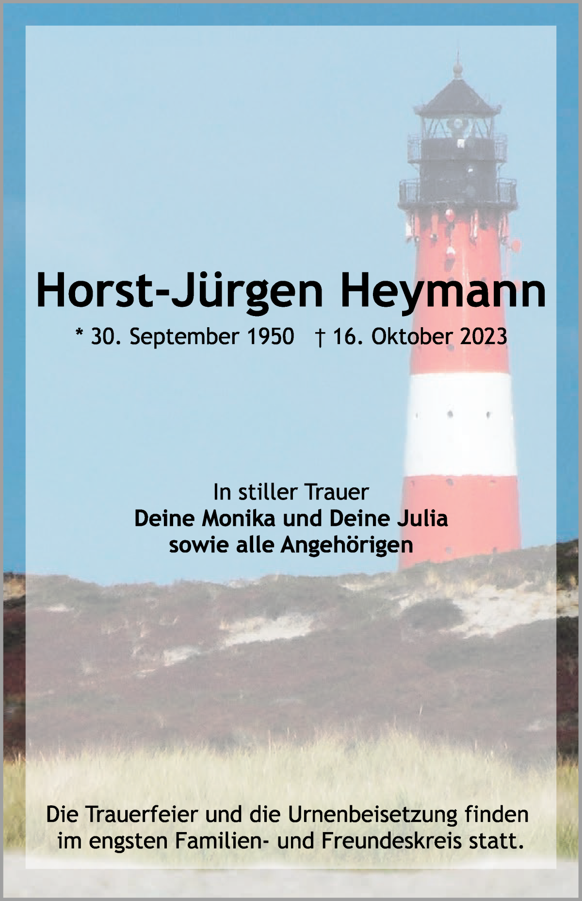 Traueranzeige von Horst-Jürgen Heymann von WESER-KURIER