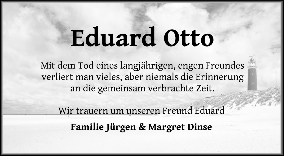  Traueranzeige für Eduard Otto vom 25.11.2023 aus WESER-KURIER