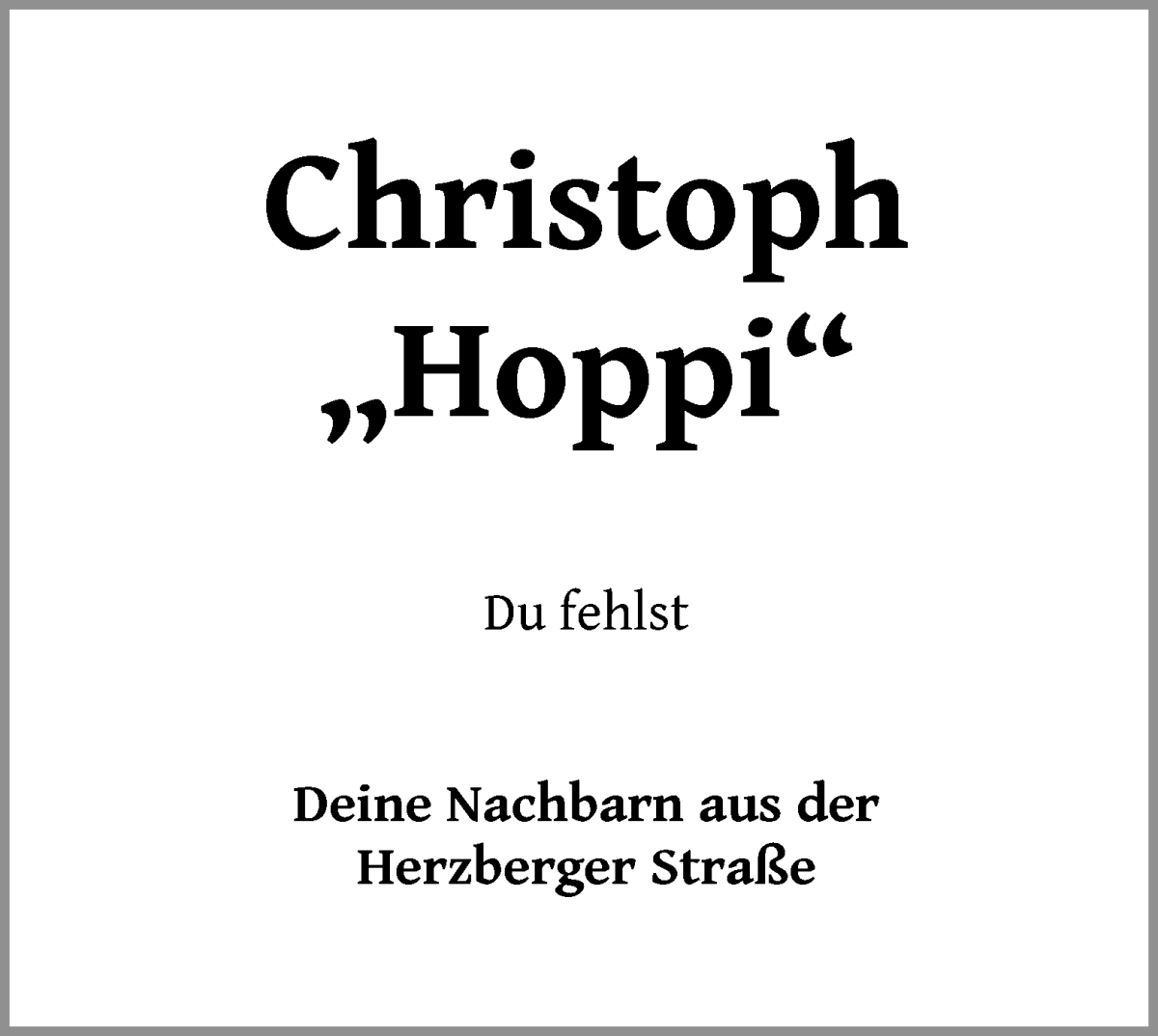  Traueranzeige für Hans-Christoph Hoppensack vom 18.11.2023 aus WESER-KURIER