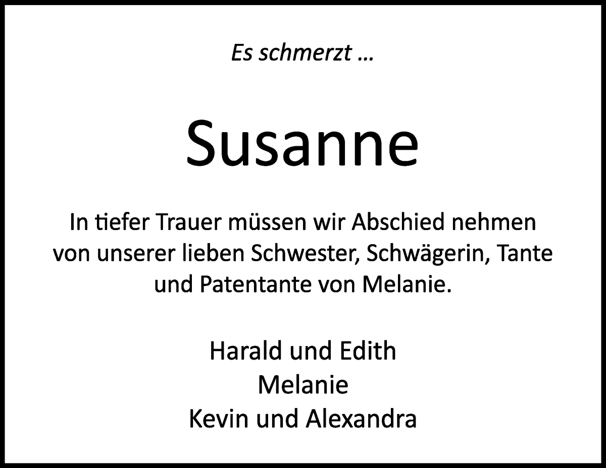  Traueranzeige für Susanne Wichmann vom 13.05.2023 aus WESER-KURIER