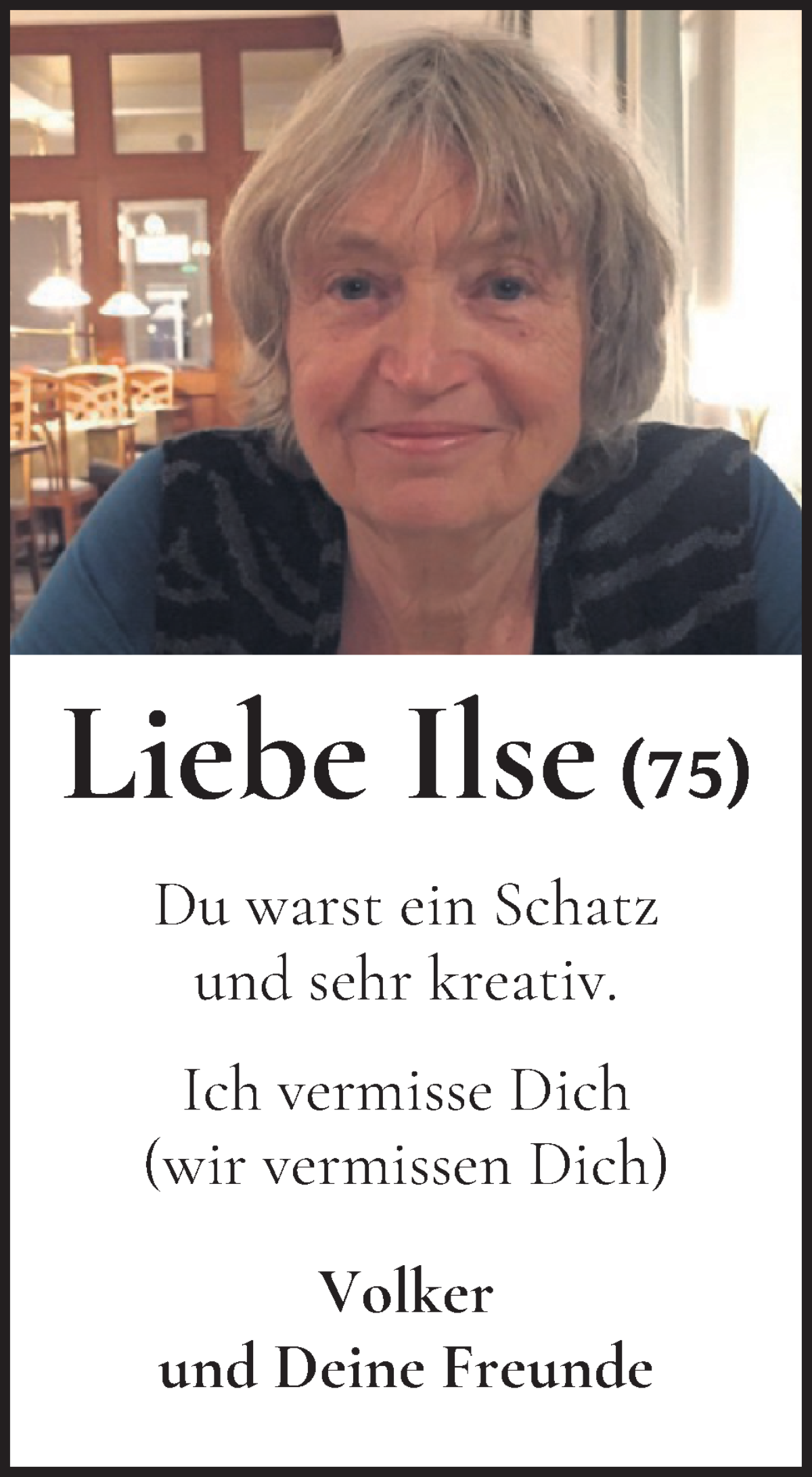 Traueranzeige von Ilse  von WESER-KURIER
