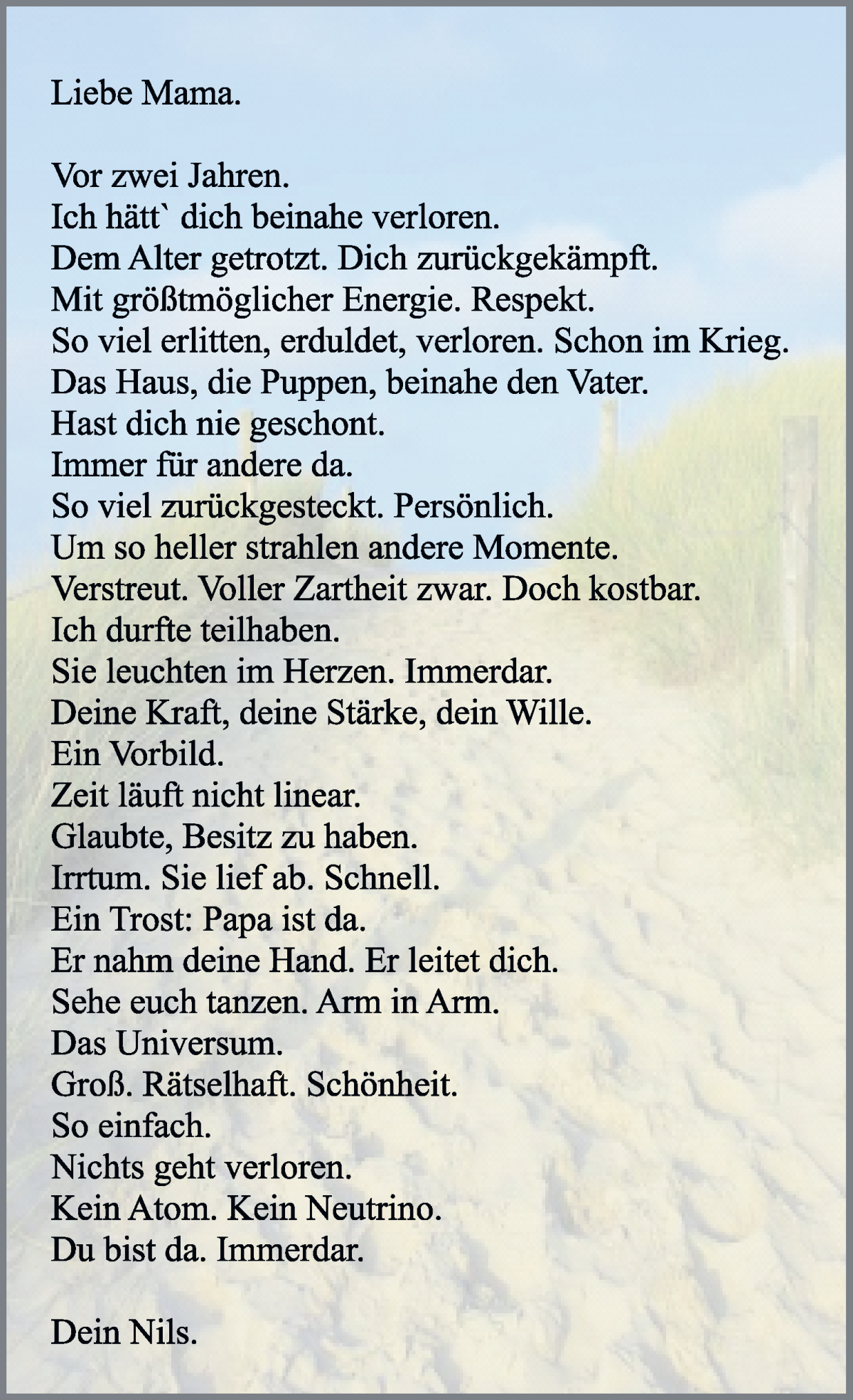 Traueranzeige von Mama  von WESER-KURIER